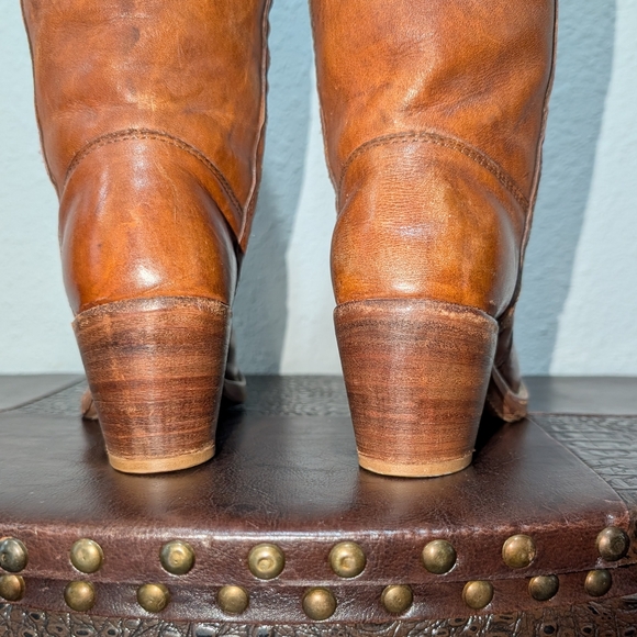 Frye Black Label Vintage Knee High Stitching Brown Western Riding Boot size 6 - Picture 15 of 16